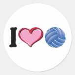 Voleibol del corazón I Pegatina Redonda