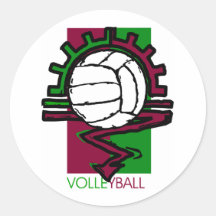 Voleibol del vintage pegatina redonda