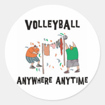 Voleibol dondequiera en cualquier momento pegatinas redondas