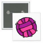 Voleibol rosado y púrpura pins
