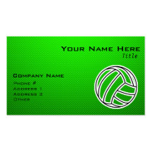 Voleibol verde tarjetas de negocios