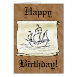 ¡Voluta de Galleon del barco pirata! Tarjeta de cu