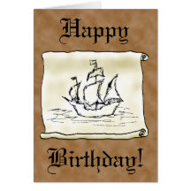 ¡Voluta de Galleon del barco pirata! Tarjeta de cu