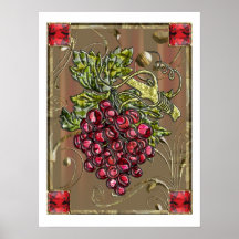Voluta de las uvas rojas impresiones