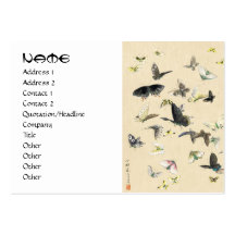 Voluta japonesa fresca de la mariposa del ukiyo-e  tarjetas de visita