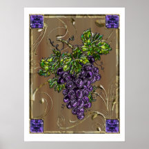Voluta púrpura de las uvas posters