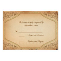 Voluta RSVP del pergamino del vintage Comunicados