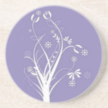 Volutas � flores sobre motivo de color de malva - posavasos personalizados