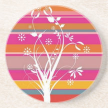 Volutas � flores sobre motivo lign� - posavasos manualidades