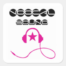 voocal sound calcomanías cuadradass