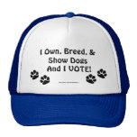 Votantes de la exposición canina gorras de camionero