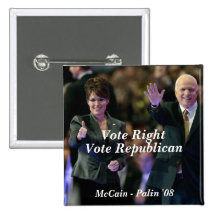 Vote a la derecha, republicano del voto, McCain -… Pin
