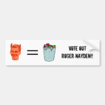 ¡Vote hacia fuera a Rogelio Nayden!! Etiqueta De Parachoque