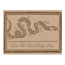 Vote la manera de la fiesta del té tarjetas postales