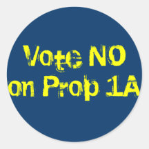 Vote NO en el apoyo 1A Pegatinas