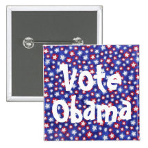 Vote Obama rojo, blanco, y el azul Pin