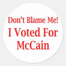 Voté por las camisetas de McCain Pegatina