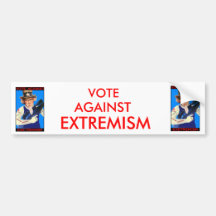Voto contra extremismo. etiqueta de parachoque