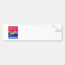 Voto de América de la mascota del burro de Demócra Pegatina De Parachoque