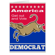 Voto de América de la mascota del burro de Demócra Felicitacion