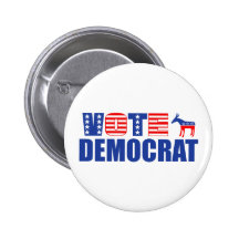 Voto Demócrata (barras y estrellas) Pins