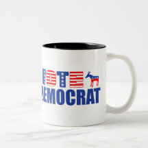 Voto Demócrata (barras y estrellas) Tazas De Café