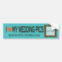 Voto épico "yo ♥ mis imágenes del boda " etiqueta de parachoque