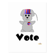 Voto gris de votación Huggable del ratón Postal