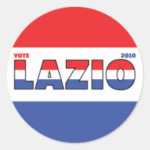 Voto Lazio 2010 elecciones blanco y azul rojos Etiquetas Redondas