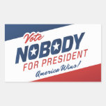 Voto nadie para presidente Stickers Rectangular Pegatina