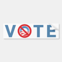 VOTO - ningún símbolo de Obama - pegatina para el  Etiqueta De Parachoque