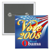 Voto Obama - botón de la campaña Pins