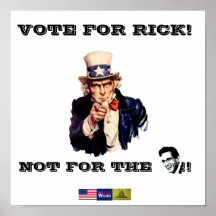 ¡Voto para Rick! ¡No para el ****! Impresiones
