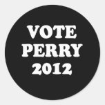 VOTO PERRY en 2012 (blanco) Etiquetas Redondas