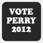 VOTO PERRY en 2012 (blanco) Pegatina Cuadradas Personalizada