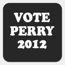 VOTO PERRY en 2012 (blanco) Pegatina Cuadradas Personalizada