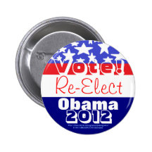 ¡Voto! Reelija a Obama 2012 Pin