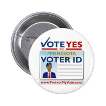 Voto sí en la identificación del votante pins