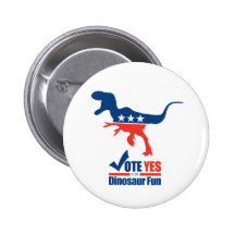 Voto sí para la diversión del dinosaurio pin