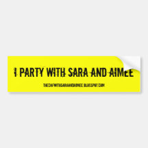 Voy de fiesta con Sara y Aimee Etiqueta De Parachoque