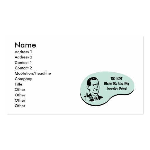 Voz del viajero tarjetas personales
