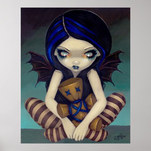 Vudú en la impresión de hadas gótica azul del arte impresiones