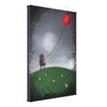 Vuele su rojo impresión estirada pequeño globo de  lienzo envuelto para galerías
