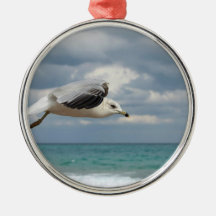 Vuelo de la gaviota ornamento para arbol de navidad