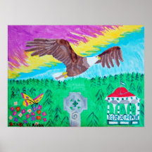 Vuelo de la impresión de Eagle Poster