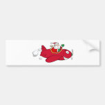 Vuelo de Santa con el avión del navidad Etiqueta De Parachoque