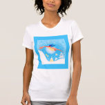 Vuelo del dragón del invierno a través de los copo camiseta