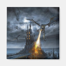 Vuelo del dragón - imán cuadrado