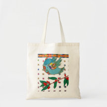 Vuelo lindo del pájaro y canto bolsas de mano