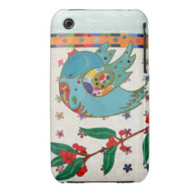 Vuelo lindo del pájaro y canto Case-Mate iPhone 3 cárcasas